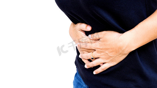 患有急性腹痛慢性胃病的亚洲女性