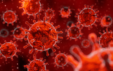 漂浮的细菌摄影照片_Corona 病毒 2019-ncov 流感爆发，血液中漂浮流感病毒的微观观察，SARS 大流行风险概念，3D 渲染医学插图
