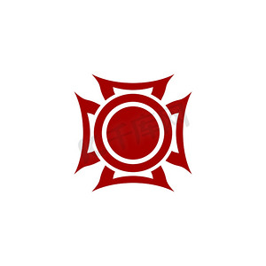 红丝带盾牌标志模板插画设计插画设计。