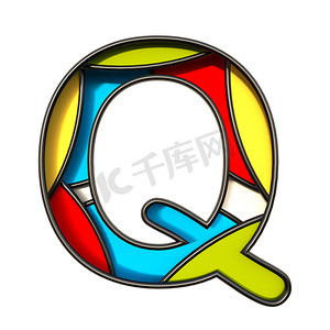 多色图层字体 Letter Q 3D