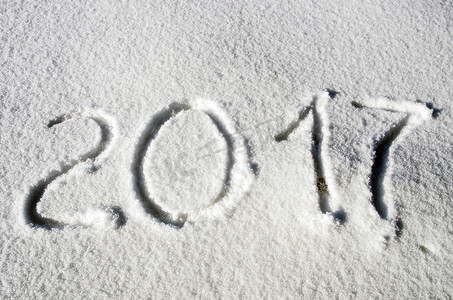 新年打扫摄影照片_2017年新年和圣诞节在雪地里