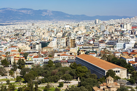 店铺摄影照片_从 Areopagus 山欣赏雅典市景