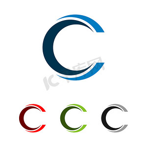 字母c矢量摄影照片_设置 C 字母矢量标志模板插图设计。