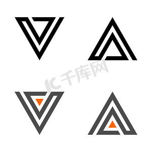 三角形形状矢量标志模板插画设计插画设计。