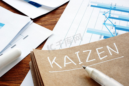 Kaizen 签署业务报告和图表。