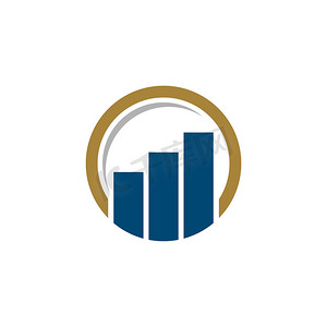 圆圈蓝色证券交易所标志模板插图设计。