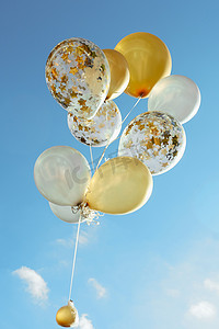 派对气球白色黄色蓝色天空颜色事件
