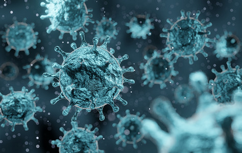 冠状病毒 2019-ncov 流感爆发，漂浮流感病毒细胞的微观观察，SARS 大流行风险概念，3D 渲染医学插图