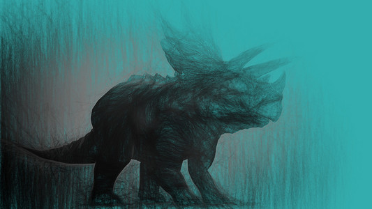 三角龙（恐龙）的 3d 插图