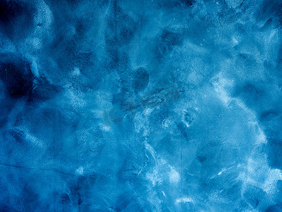蓝色背景墙背景摄影照片_混凝土纹理蓝色墙壁与混沌圆形标记建筑工具。