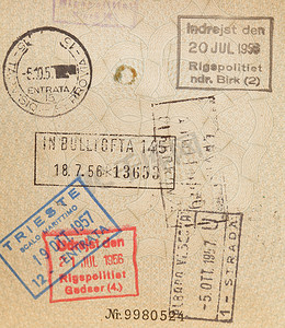 旧德国护照上的印章