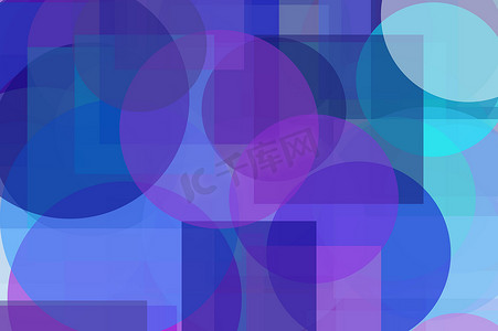 抽象紫蓝色圆圈正方形图背景