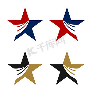 旋风军事星标志模板插画设计。