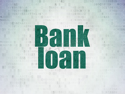 银行贷款摄影照片_货币概念：数字数据纸背景下的银行贷款