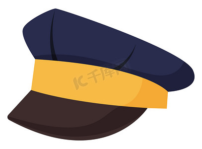 警察帽，插图，白色背景上的矢量