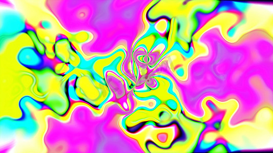液体迷幻大理石花纹，明亮的抽象 3D 计算机生成背景，彩色调色板网格