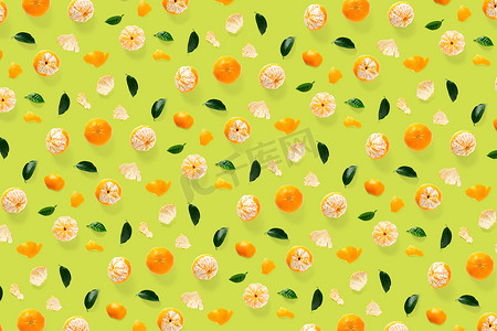 孤立的柑橘柑橘收集背景与叶子。