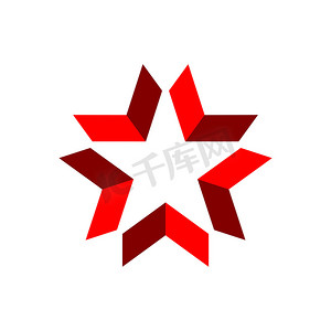红色箭头星标志模板图标矢量插图设计 EPS 10