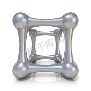 金属晶格立方体。