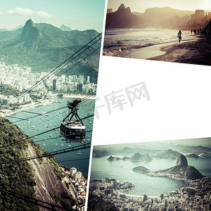 里约热内卢（巴西）图像拼贴画 - 旅行背景（米