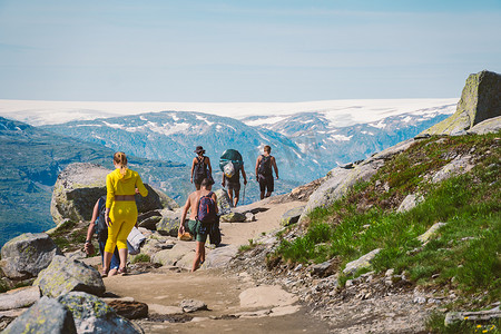 2019年7月26日。挪威trolltunga旅游路线。