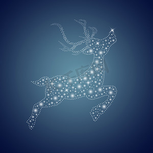 可爱的圣诞鹿摄影照片_圣诞贺卡与明亮的驯鹿