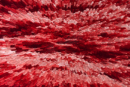 红色几何抽象摄影照片_红色立方抽象几何背景。