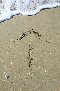 沙滩上画的信