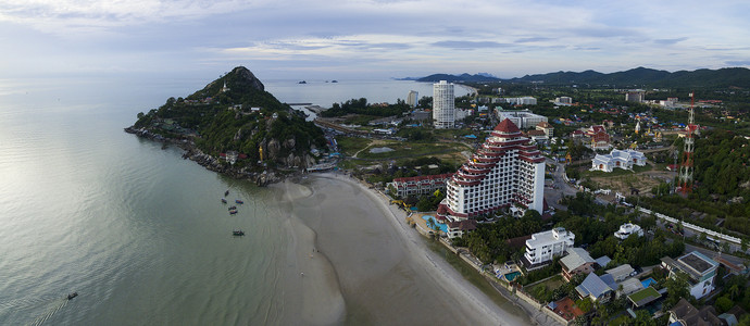 海边酒店摄影照片_Khao Takeib 华欣 prachaupkirikhan 南部的鸟瞰图