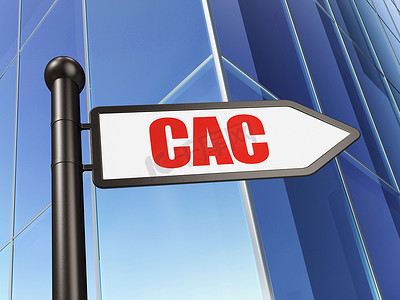 股票市场指数概念：在建筑背景上签署 CAC