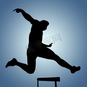 运动女子练习跳台的合成图像