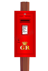 邮政图标摄影照片_邮政安装的邮政信箱。