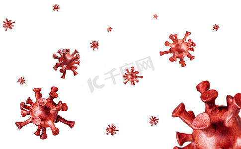 冠状病毒或 COVID-19 疾病细胞爆发流感病毒 str