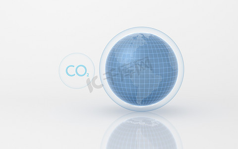 全球碳排放量，3d 渲染。