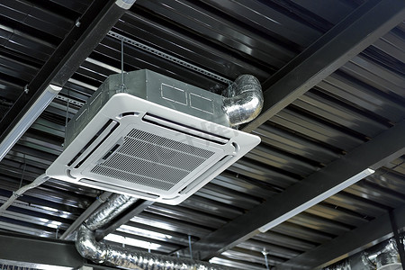 空调背景摄影照片_空调技术广场调节器天花板建筑。