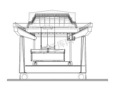 桥门式起重机摄影照片_轨道式门式集装箱起重机概述
