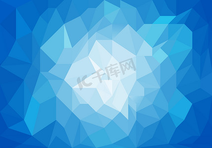 几何蓝摄影照片_蓝光抽象几何背景纹理。