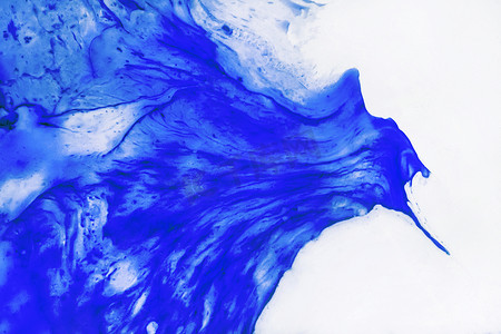 蓝色和白色光漆抽象图案的油、纹理背景