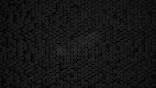 六边形几何摄影照片_抽象六边形黑色几何表面循环 5 黑色：深午夜黑色的深色最小六边形网格图案动画。