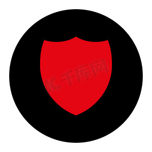 红色盾牌摄影照片_盾牌平密集红色和黑色圆形按钮