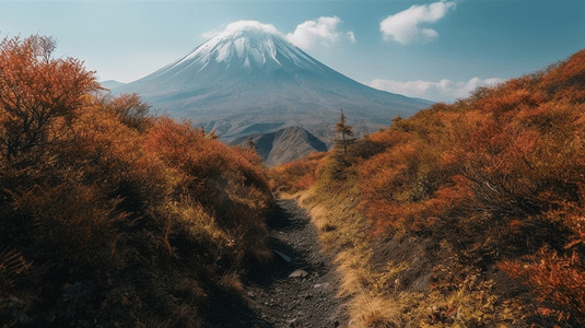 远东摄影照片_俄罗斯远东堪察加半岛的火山景观背景是黑色的火山沙和白