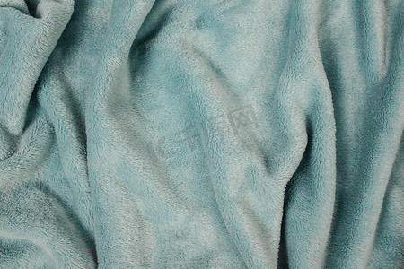 毛绒毯子波浪纹理。
