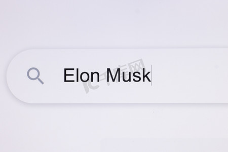 搜索框摄影照片_在地址栏中输入 Elon Mask。