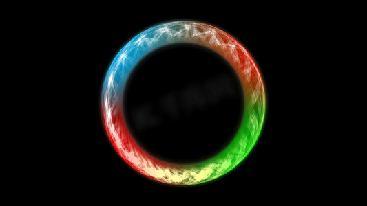 抽象霓虹灯环。