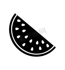 西瓜图标水果矢量图平面隔离在白色
