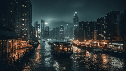 雨中香港