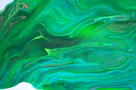 绿色大理石抽象丙烯酸背景。