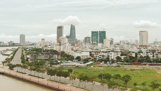 越南岘港市全景。