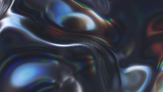 液态金属环状抽象数字背景 3D 渲染