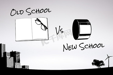 老学校与新学校的复合图像